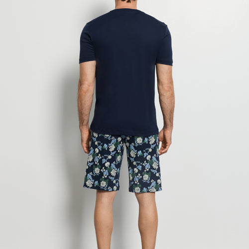 Night And Day Crew Neck Cotton Short Pajama Set | Fine Lined Print 79267-1251