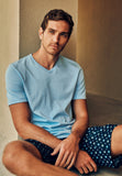 Night And Day Cotton V-Neck Short Pajama Set | Black/Periwinkle 75826-3003