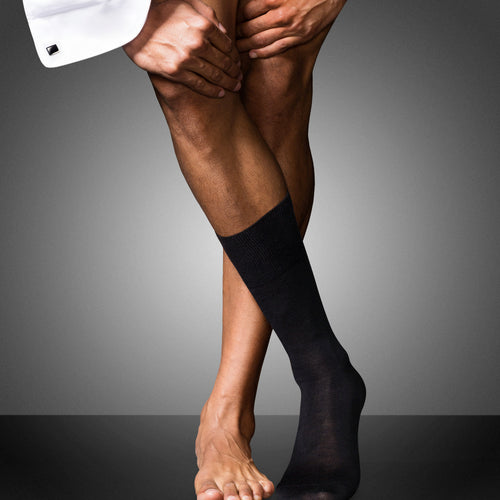 No. 6 Finest Merino Silk Socks | Black 14451-3000F
