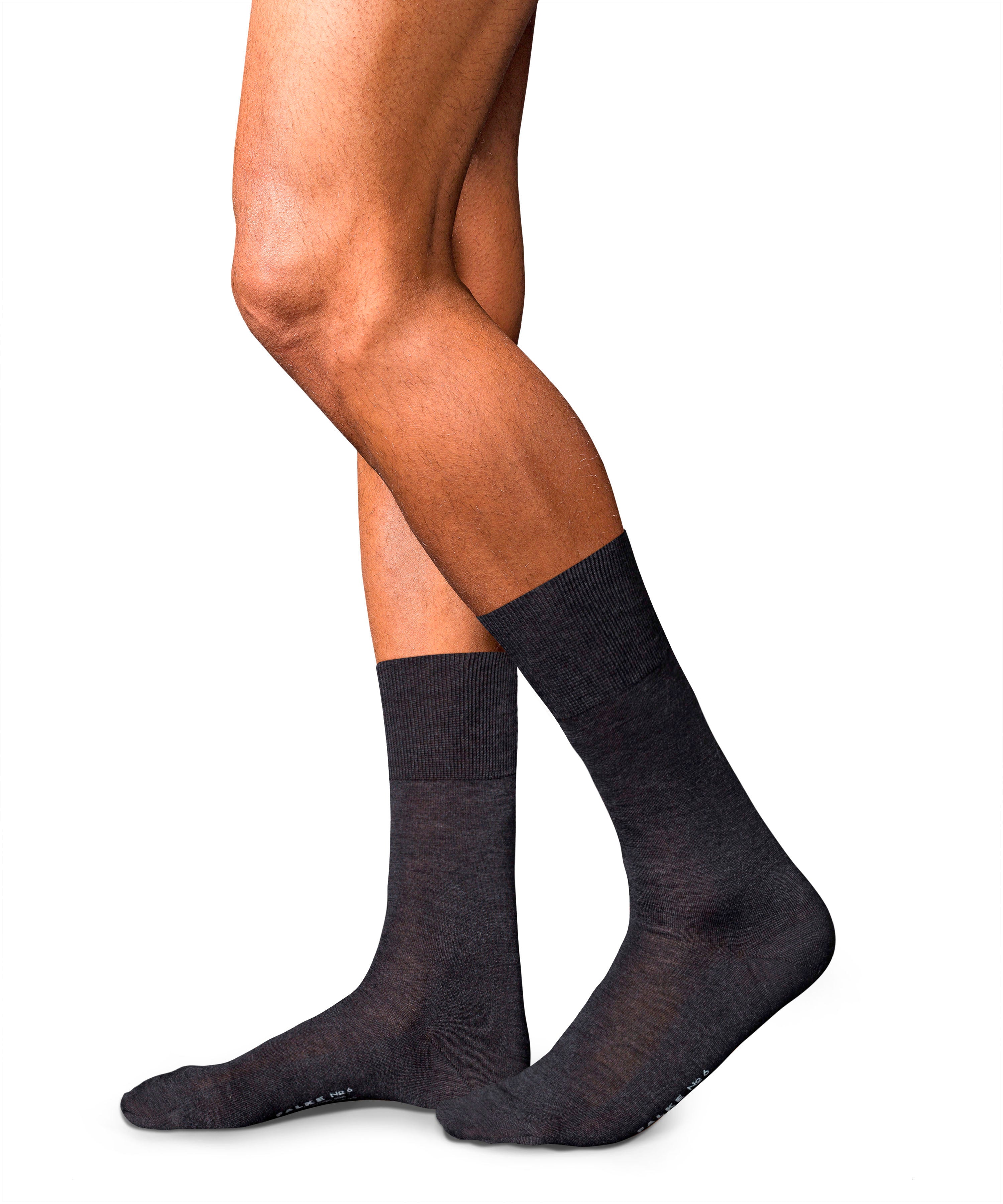 No. 6 Finest Merino Silk Socks | Anthracite Melange 14451-3080