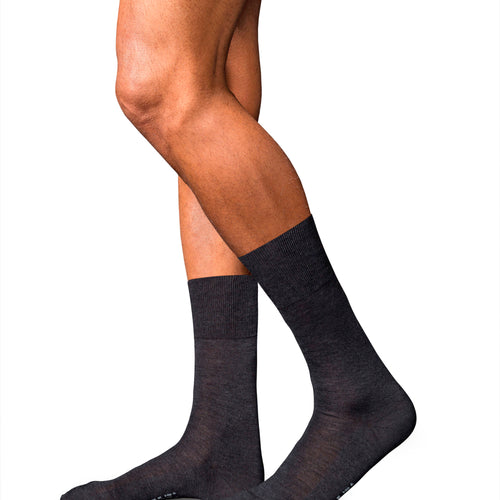 No. 6 Finest Merino Silk Socks | Anthracite Melange 14451-3080