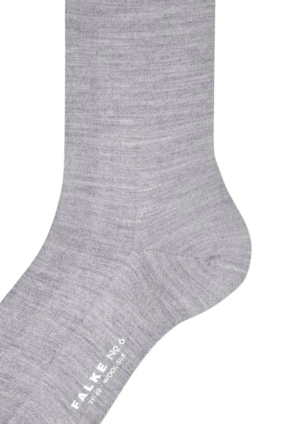 No. 6 Finest Merino Silk Socks | Light Grey Melange 14451-3388