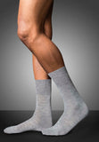 No. 6 Finest Merino Silk Socks | Light Grey Melange 14451-3388