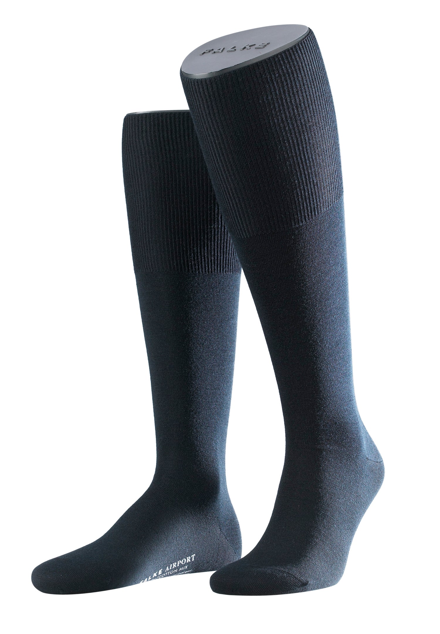 Airport Men's Airport Knee-High Sock With Wool On The Outs | Dark Navy 15435-6370