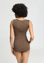 Marcia Lace Trim Wool and Silk Tank Top | Natural Teak 70756-2768