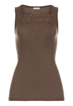 Marcia Lace Trim Wool and Silk Tank Top | Natural Teak 70756-2768