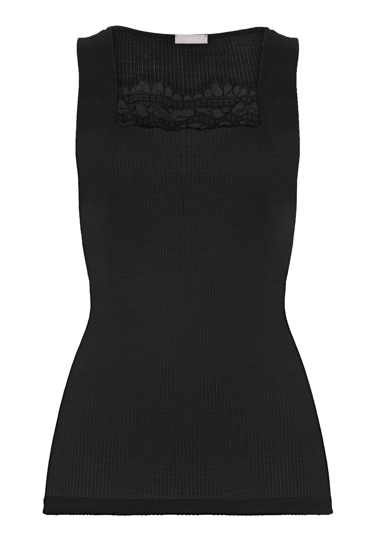 Marcia Lace Trim Wool and Silk Tank Top | Phantom 70756-924