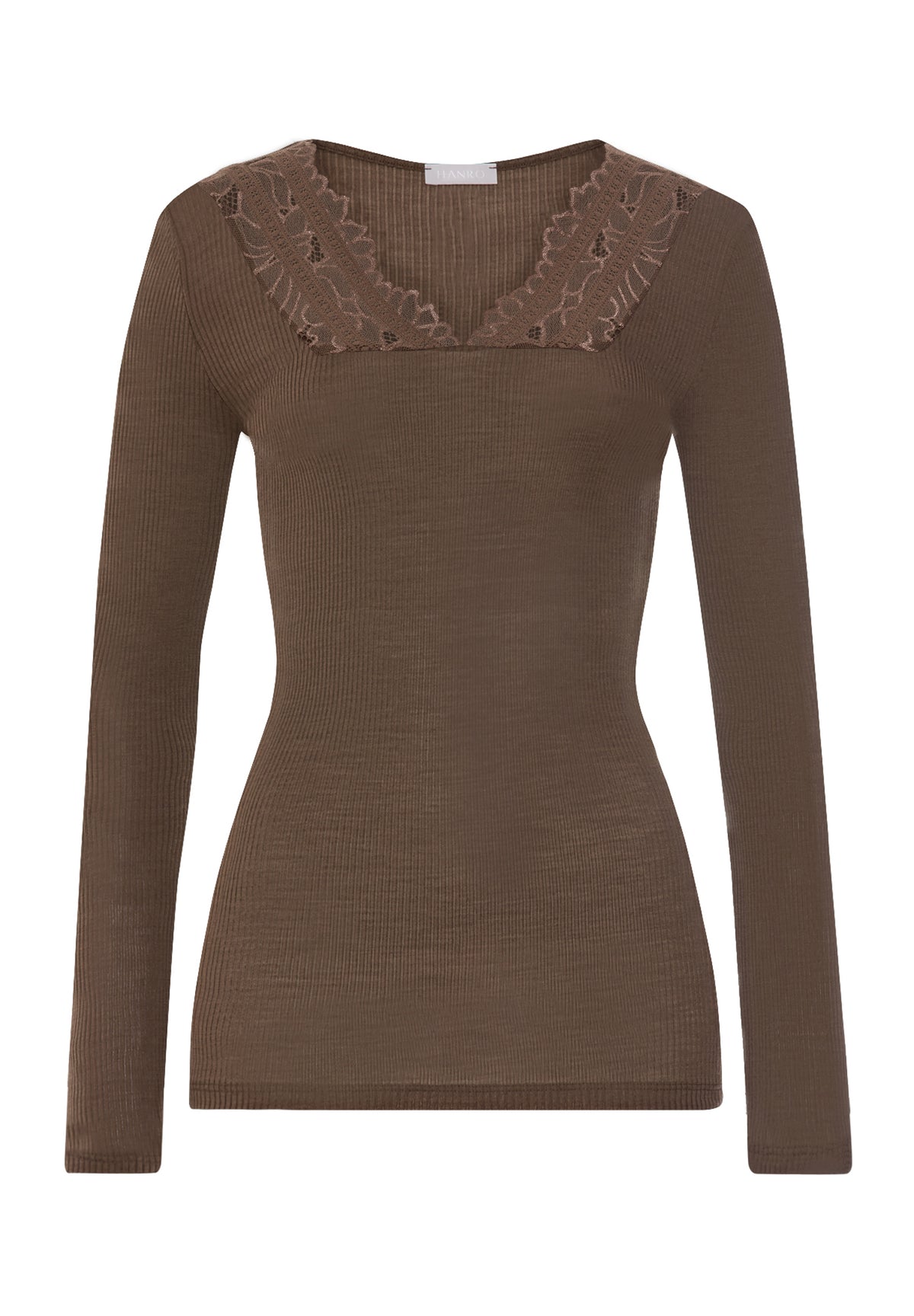 Marcia Lace Trim Wool and Silk Top | Natural Teak 70757-2768
