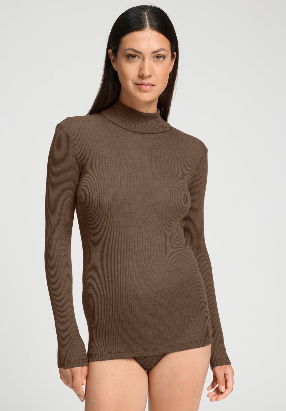 Marcia Wool and Silk Turtleneck | Natural Teak 70758-2768