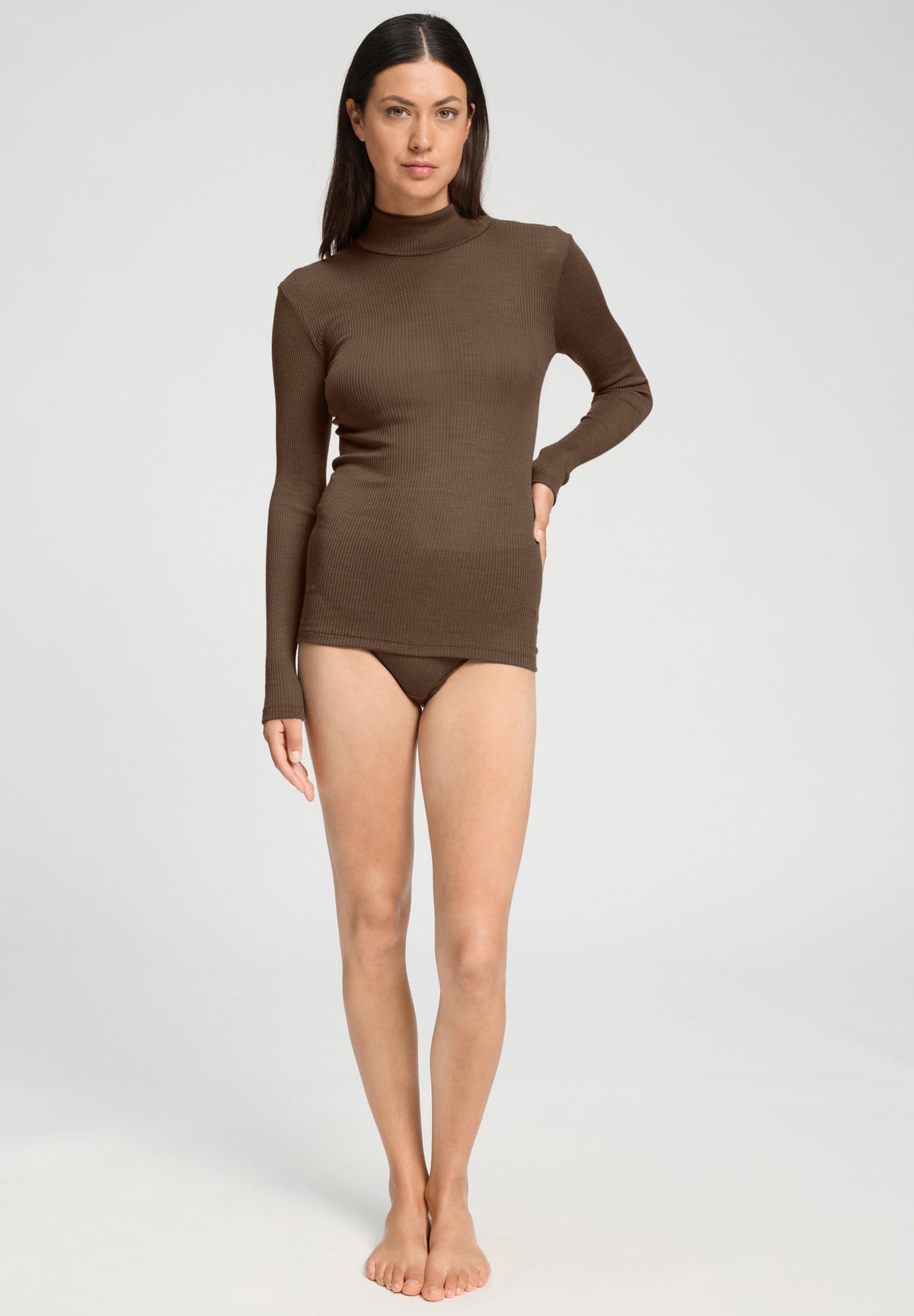 Marcia Wool and Silk Turtleneck | Natural Teak 70758-2768