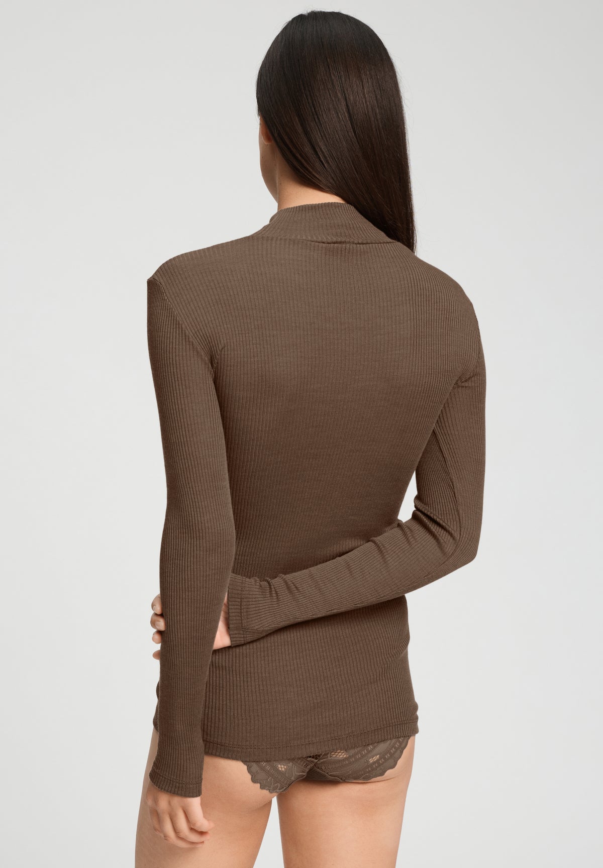 Marcia Wool and Silk Turtleneck | Natural Teak 70758-2768