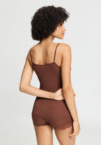 Woolen Lace Lace Trim Wool and Silk Camisole | Cinnamon 70765-2790