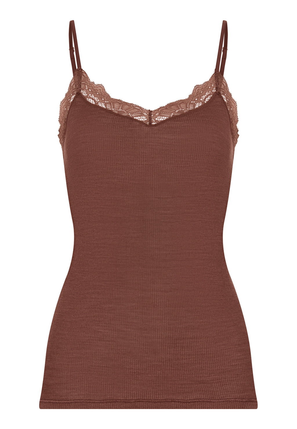 Woolen Lace Lace Trim Wool and Silk Camisole | Cinnamon 70765-2790