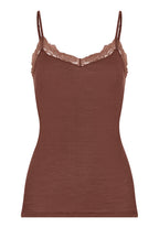 Woolen Lace Lace Trim Wool and Silk Camisole | Cinnamon 70765-2790