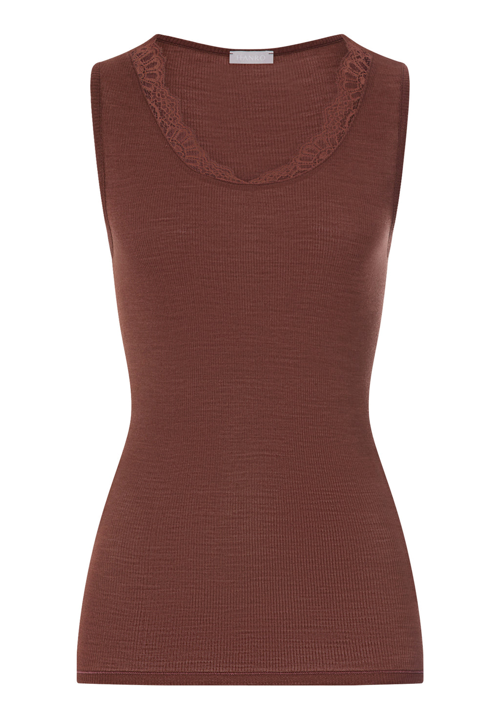 Woolen Lace Lace Trim Wool and Silk Tank Top | Cinnamon 70766-2790