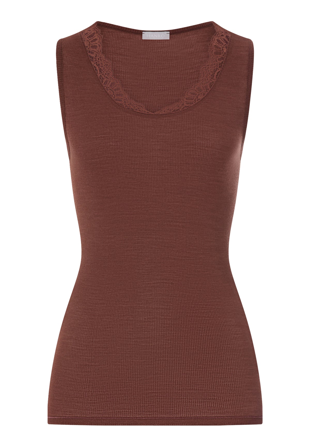 Woolen Lace Lace Trim Wool and Silk Tank Top | Cinnamon 70766-2790