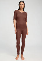 Woolen Lace Wool and Silk Crew Neck Top | Cinnamon 70767-2790