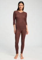 Woolen Lace Lace Trim Wool and Silk Top | Cinnamon 70769-2790