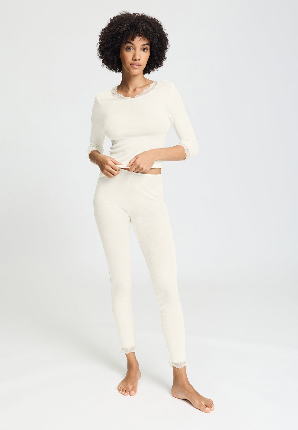 Woolen Lace Leggings | Misty White 70771-2123