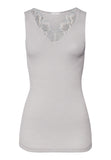 Celeste Wool And Silk Lace Trim Tank Top | Silver Vapor 70816-2652