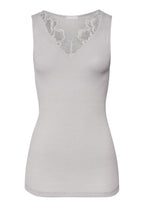 Celeste Wool And Silk Lace Trim Tank Top | Silver Vapor 70816-2652
