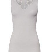 Celeste Wool And Silk Lace Trim Tank Top | Silver Vapor 70816-2652