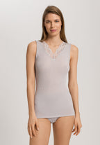 Celeste Wool And Silk Lace Trim Tank Top | Silver Vapor 70816-2652