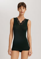 Celeste Wool And Silk Lace Trim Tank Top | Dark Malachite 70816-2709