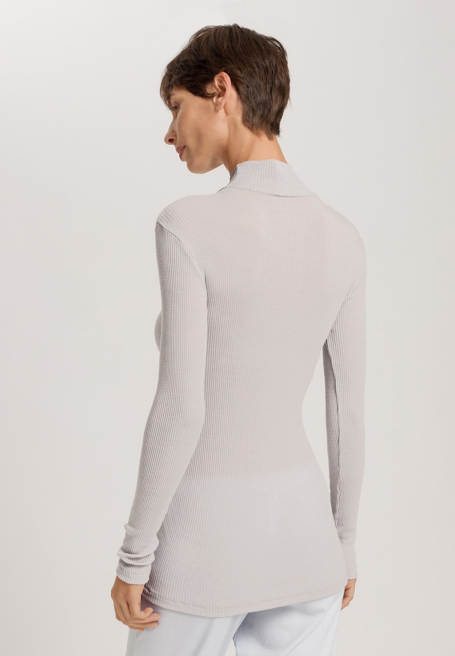 Celeste Wool And Silk Turtleneck Top | Silver Vapor 70818-2652