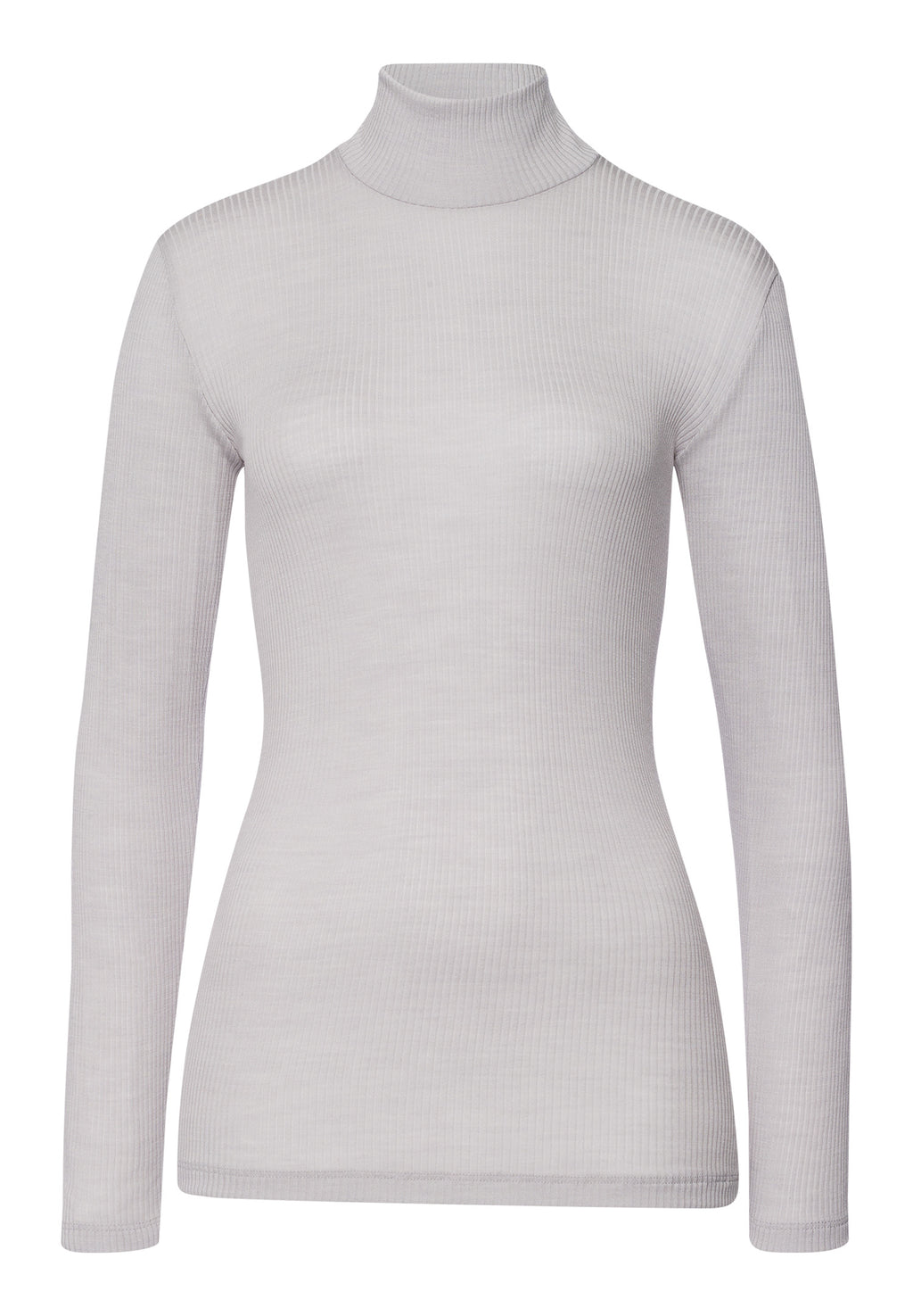 Celeste Wool And Silk Turtleneck Top | Silver Vapor 70818-2652