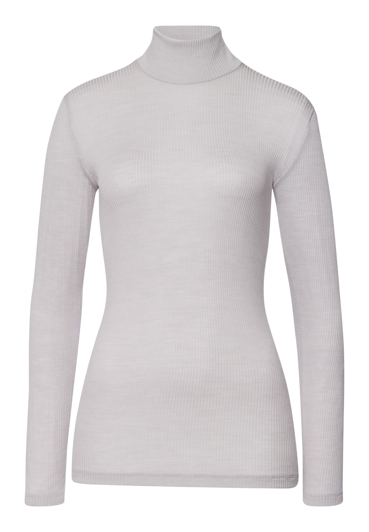Celeste Wool And Silk Turtleneck Top | Silver Vapor 70818-2652