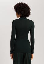 Celeste Wool And Silk Turtleneck Top | Dark Malachite 70818-2709