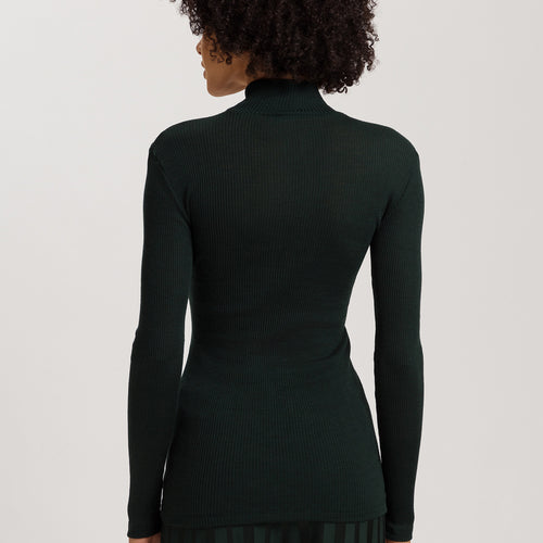 Celeste Wool And Silk Turtleneck Top | Dark Malachite 70818-2709