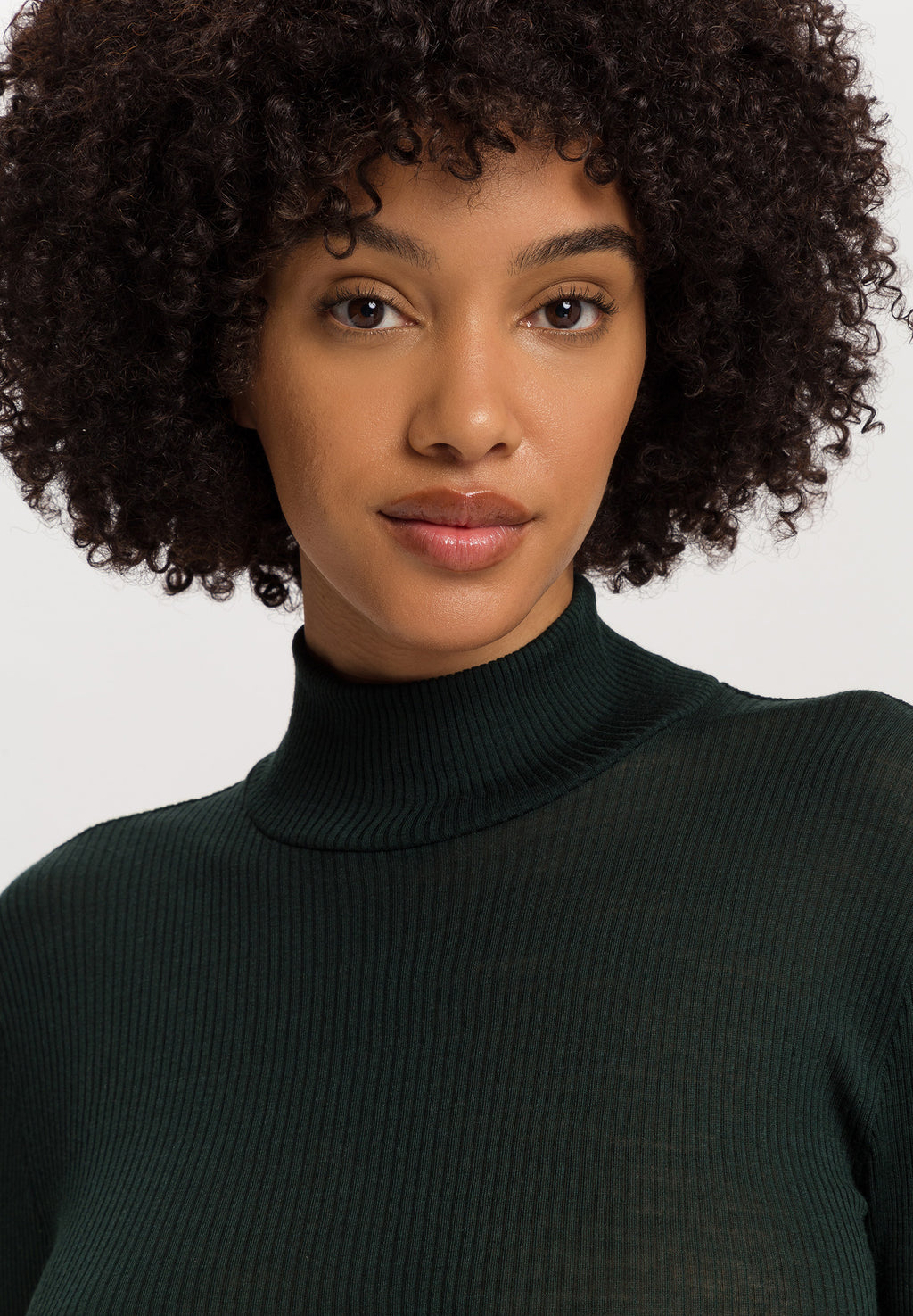 Celeste Wool And Silk Turtleneck Top | Dark Malachite 70818-2709