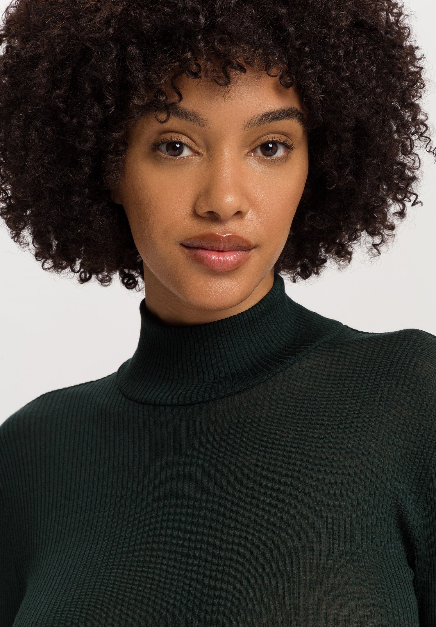 Celeste Wool And Silk Turtleneck Top | Dark Malachite 70818-2709