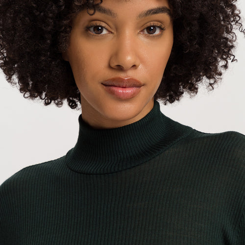 Celeste Wool And Silk Turtleneck Top | Dark Malachite 70818-2709