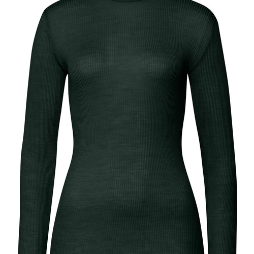 Celeste Wool And Silk Turtleneck Top | Dark Malachite 70818-2709