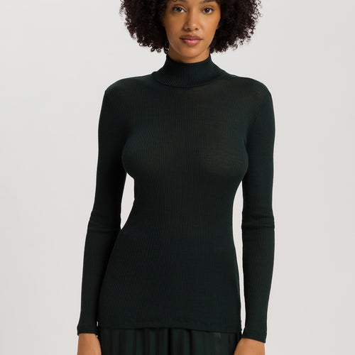 Celeste Wool And Silk Turtleneck Top | Dark Malachite 70818-2709