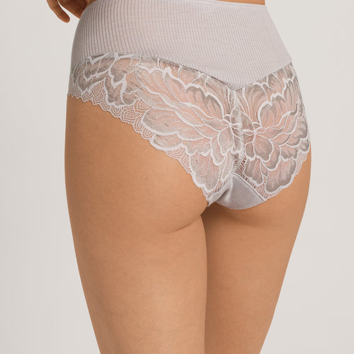 Celeste Wool And Silk Lace Trim Full Briefs | Silver Vapor 70819-2652