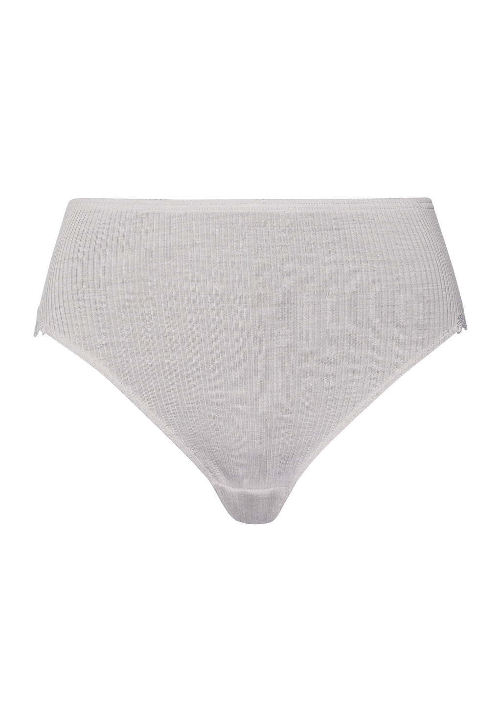 Celeste Wool And Silk Lace Trim Full Briefs | Silver Vapor 70819-2652