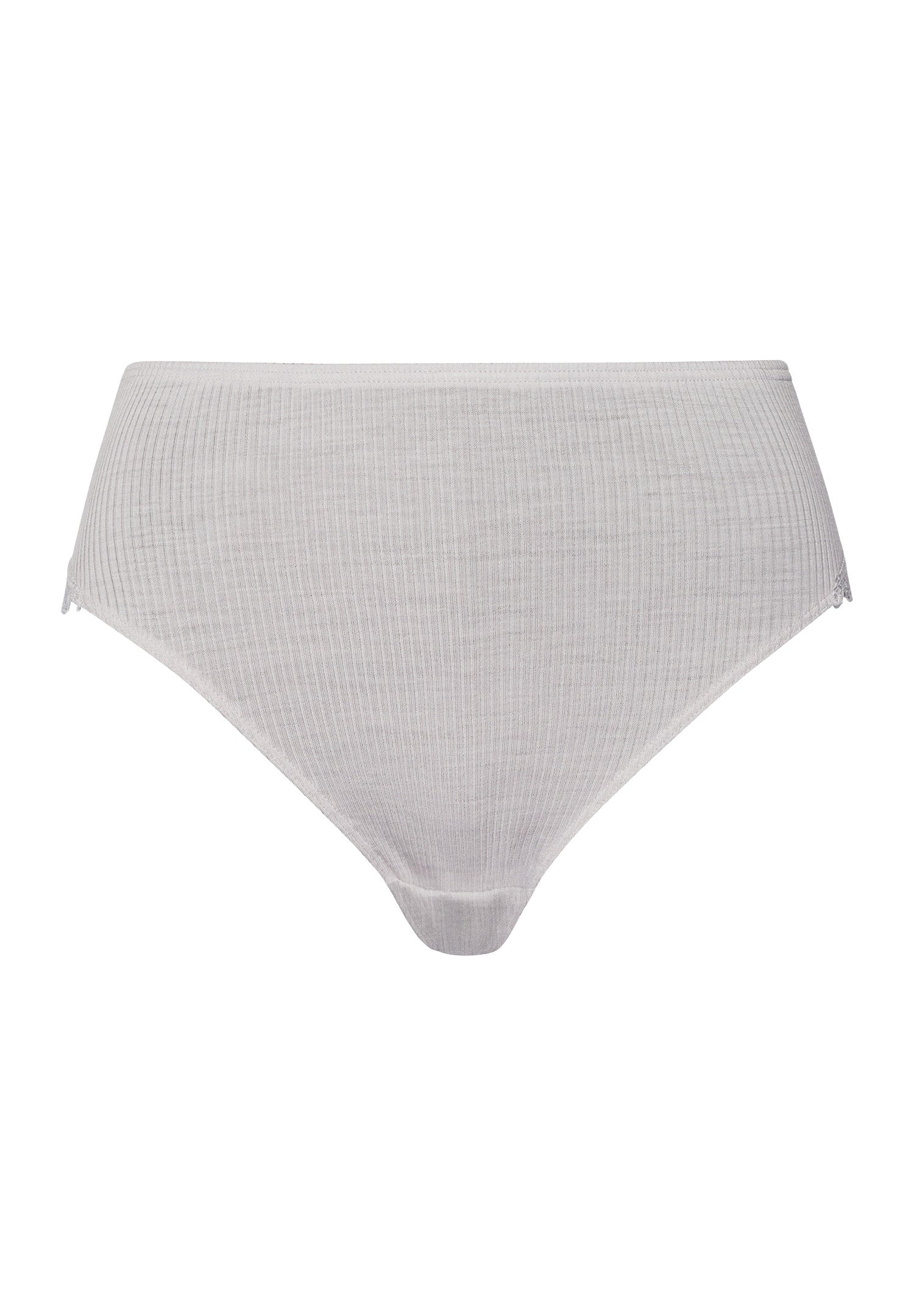 Celeste Wool And Silk Lace Trim Full Briefs | Silver Vapor 70819-2652