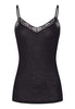 Woolen Lace Lace Trim Wool And Silk Camisole | Black 70827-019