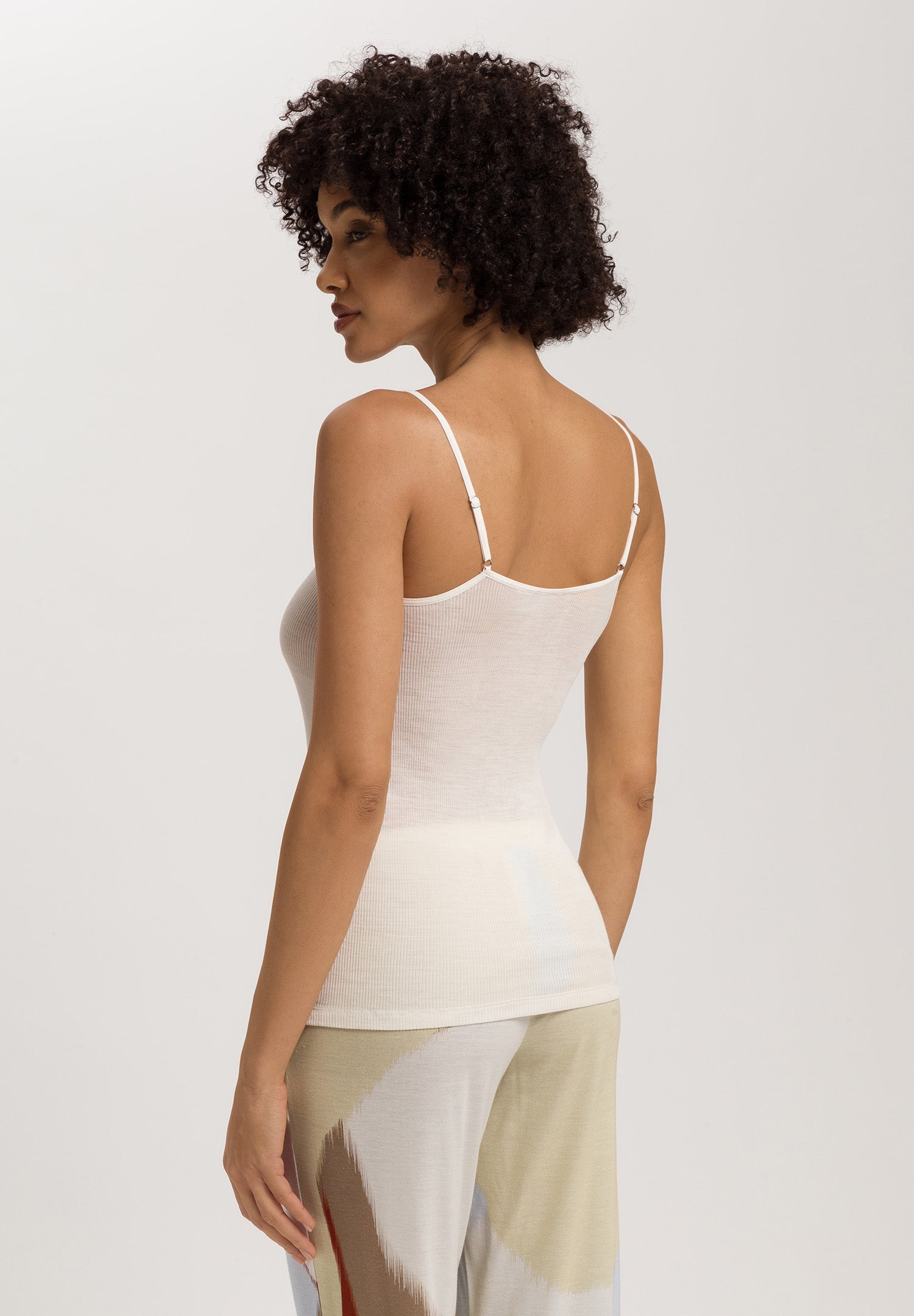 Woolen Lace Lace Trim Wool And Silk Camisole | Misty White 70827-2123