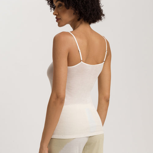 Woolen Lace Lace Trim Wool And Silk Camisole | Misty White 70827-2123