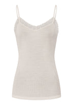 Woolen Lace Lace Trim Wool And Silk Camisole | Misty White 70827-2123