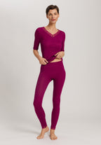 Woolen Lace Lace Trim Wool And Silk Top | Pink Tourmaline 70829-2473