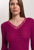 Woolen Lace Lace Trim Wool And Silk Top | Pink Tourmaline 70830-2473