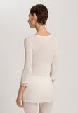 Woolen Lace Lace Trim Wool And Silk Top | Misty White 70831-2123