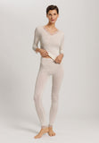 Woolen Lace Lace Trim Wool And Silk Top | Misty White 70831-2123