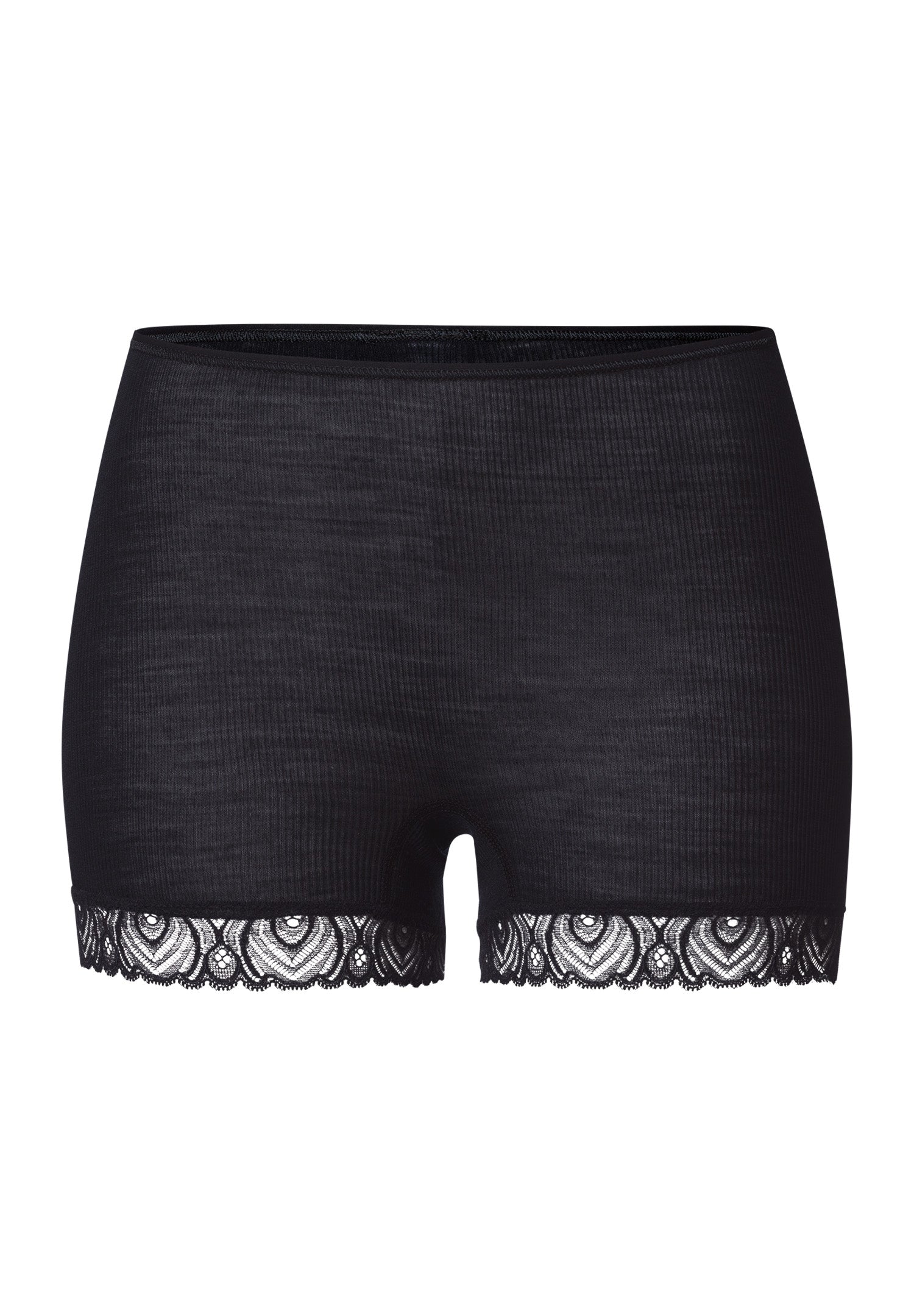 Woolen Lace Lace Trim Wool And Silk Boyleg | Black 70832-019